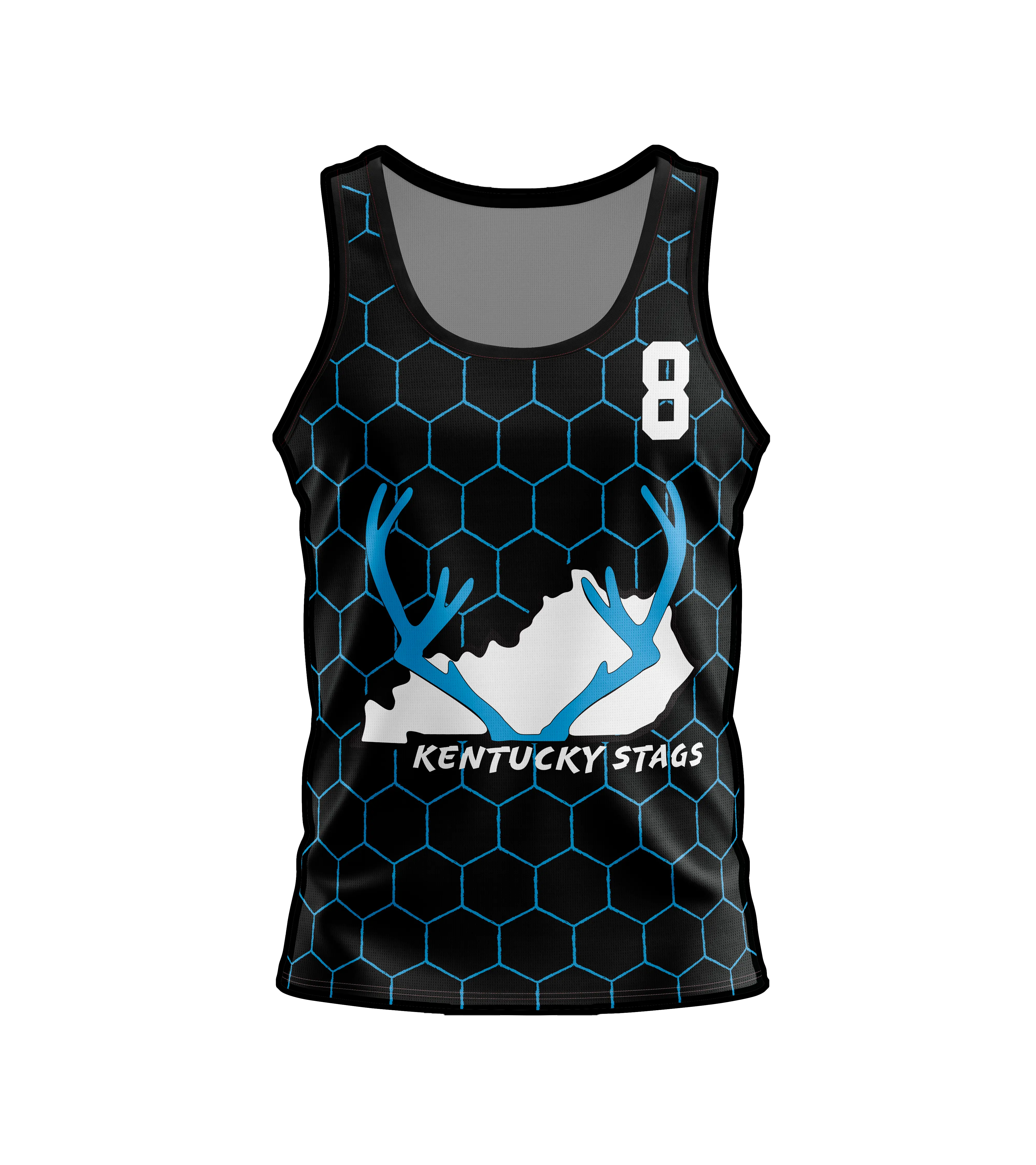 Hexagon — Black / Blue colourway