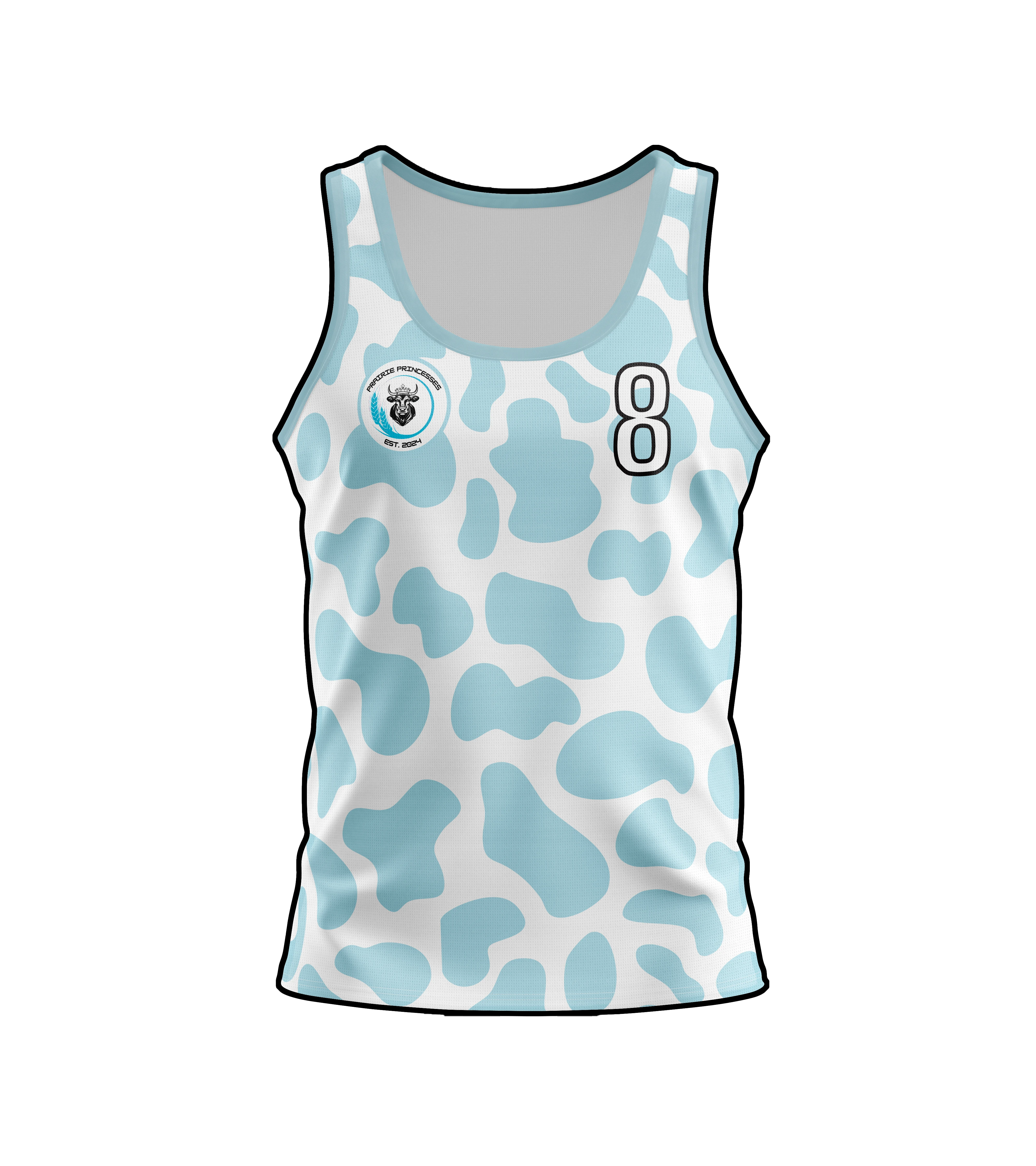 Cow Print — Sky Blue colourway